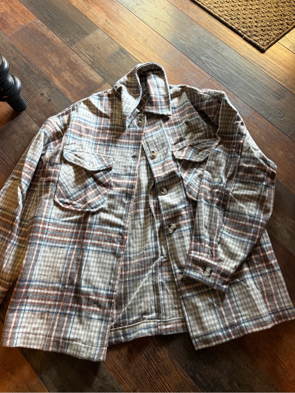HYFVE Brown & Cream Plaid Lightweight Shacket